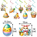 Guida alle dimensioni dettagliata per decorazioni pasquali sospese a spirale con conigli - Set di Decorazioni a Spirale Cartoon Pasquali (Y-00499-2)