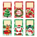 Set of 6 Christmas decorative gift tags with festive patterns for holiday table setting - Christmas Element Pattern Combination (J-0414)