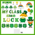 St. Patrick's Day bulletin board set with shamrocks, rainbows, and lucky gold coins - St. Patrick's Day Classroom Decoration Set (J-0450)