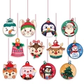 Set di 12 decorazioni natalizie a fumetti con Babbo Natale, renne e pupazzi di neve colorati - Babbo Natale Pupazzo di Neve Renna Pinguino Ornamenti dei Cartoni Animati (W-0008)