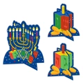 Centres de table Hanukkah 3D en papier avec Menorah et décorations d'étoiles de David - Ensemble de décoration Menorah Dreidel et Étoile de David (L-00361)