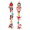 Weihnachts-Türbanner mit Weihnachtsmann, Pinguin und Merry Christmas-Schriftzug - Weihnachtsmann und Pinguin Türbehang (Y-00466)