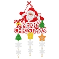 Weihnachts-Türdeko mit Merry Christmas Schild und Schneeflocken-Anhänger - Weihnachtsmann Türbehang (L-00355)