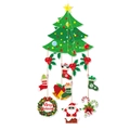 Weihnachts-Türhänger mit Weihnachtsmann, Baum, Glocken und Frohe Weihnachten Kranz - Weihnachts-Hängedekoration (J-0417)