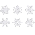 Juego de 6 posavasos de copos de nieve blancos para decoración de mesa de Navidad - Conjunto de Estilo de Copo de Nieve (G-00024)