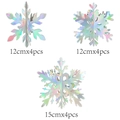 Decorazioni natalizie 3D a fiocco di neve olografico in misure 12 cm e 15 cm - Fiocco di Neve 3D Iridescente (L-00198)