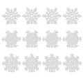Set of 12 white glittery snowflake decorations for Christmas wine glasses and party drinks - 12 Pcs/Pack (G-00025)