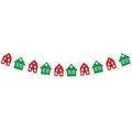 Banner casa glitter di Natale con 10 bandiere ghirlanda rosse e verdi per feste - Striscione Casa Svuotata con Glitter Rosso e Verde