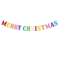 Bunte Glitzer Merry Christmas Girlande mit farbenfrohen Buchstaben zum Aufhängen - Merry Christmas Banner