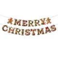 Merry Christmas banner with gingerbread man theme for festive party decoration - Merry Christmas Letters and Gingerbread Figures (J-0422-1)
