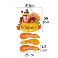 Thanksgiving deurhanger met kalkoen en pompoenen voorzien van dankbare welkomsttekst - Kalkoen Met Pompoen Welkomststijl (Y-00456-1)