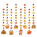 Hanging Thanksgiving decorations with pumpkins, maple leaves, and a red harvest truck - 8 Strings Hanging Decorations (Y-00440)