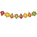 Bunte Thanksgiving Girlande mit Ahornblättern und Thankful Schriftzug für Herbst - Ahornblatt-Buchstaben-Stil (Y-00445-1)