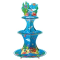 Dreistufiger Etagere für Cupcakes mit Unterwasserwelt-Thema und Hai-Illustrationen - Ozean-Hai-Stil (Y-00398)