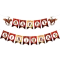 Western cowboy Happy Birthday banner set with cactus and horse elements for party decor - Letter Banner (Y-00273-1)