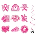 Set di spirali rosa per sensibilizzazione cancro al seno con nastri e icone motivanti - Set di Sensibilizzazione Nastro Rosa (Y-00416)