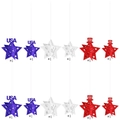 Hängende 3D-Sterne zum Unabhängigkeitstag in Rot Weiß Blau Patriotische Deko 12er - USA Unabhängigkeitstag Thema 3D Stern Hängedekoration (Y-00406)