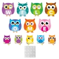 Set decorativo scolastico a gufo con lettere Welcome e adesivi murali per le aule - Set Decorativo Gufo con Lettere e Gufo Piccolo(L-00317)