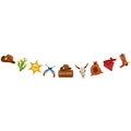 Western cowboy party banner with cactus, boots, and sheriff badge elements on cardstock - Pattern Banner (Y-00273-2)