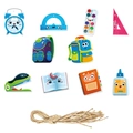 Set di decorazioni appese a tema scolastico a cartone con zaino e righello colorati - Stile di Cancelleria per Cartoni Animati per il Ritorno a Scuola (Q-0007)