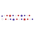 Ghirlanda glitterata con stelle e cerchi rosso bianco blu per decorazione USA Day - Stile Stella e Pois (Y-00405-3)