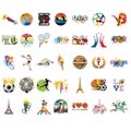 35PCS Paris sports themed waterproof stickers for luggage and bottle decoration - 35 Pieces Stickers/Pack (L-00325)