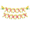 Striscione Hello Summer con limoni e lettere rosa per decorazioni per feste estive - Banner Hello Summer