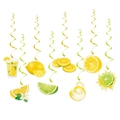 Decorazioni per feste Hello Summer con riccioli a spirale e ciondoli a tema limone - Set Di Spirali Appese Al Limone