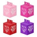 Laser cut Mother's Day gift boxes with MOM and heart designs in pink and red - Mixed Colors (L-00292)