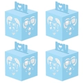 Set di 4 scatole regalo azzurre per la festa del papà con motivi DAD e cuore intagliati - Confezione da 4 (L-00293) / Azzurro