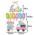 Set decorazioni festa hawaiana con cartelli Hello Summer e ciondoli a forma di furgone gelato - Stile Camion dei Gelati (Y-00392-1)