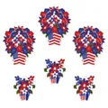 6-piece Independence Day floral table ornaments with US flag stars and stripes pattern - Independence Day Flower Centerpieces (L-00314)