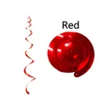 Metallic red PVC spiral swirl decorations for birthday and holiday party venue styling - Single Spiral / Red