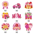 18er-Set glitzernde Einsteckkarten für Weingläser zum Muttertag in Rosa- und Rottönen - Muttertag Gemischte Stile (J-0333)