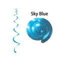 Sky blue PVC hanging swirls for party decoration with a shiny metallic finish surface - Single Spiral / Sky Blue