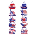 Striscioni per porta verticali del 4 luglio con bandiera USA e simboli patriottici americani - Stile Decorazione da Porta a Tema Giorno dell'Indipendenza (Y-00402)