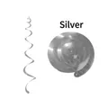 Silver PVC spiral vortex hanging decorations for festive wedding and party ceiling decor - Single Spiral / Silver