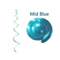 Medium blue metallic PVC spiral hanging swirl decorations for party and event ceiling decor - Single Spiral / Medium Blue