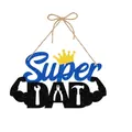 Targa per porta Super DAD glitterata con icone di attrezzi per decorazioni festa del papà - Stile Corona Attrezzi Super DAD (Y-00382-3)