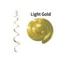 Light gold PVC hanging swirl decorations for party ceiling in flat and spiral forms - Single Spiral / Light gold