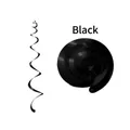 Glossy black PVC hanging swirls ceiling decorations for birthday and wedding parties - Single Spiral / Black