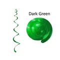 Dark green PVC spiral swirl decorations for party and wedding event ceiling hanging - Single Spiral / Dark Green