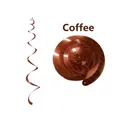 Brown spiral hanging ceiling swirls for festive party decorations in metallic finish - Single Spiral / Coffee