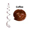 Hanging brown PVC swirl decorations for birthday party and wedding event atmosphere - Double Spiral / Coffee