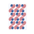 Foglio di 18 adesivi a forma di cuore con design a stelle e strisce USA - Stile Stelle e Strisce a Forma di Cuore (L-00124-1)