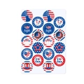Set di 15 adesivi per il Giorno dell'Indipendenza USA con design patriottici colorati - Stile Elementi Rotondi del Giorno dell'Indipendenza (L-00124-2)