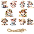10-piece beach gnome ornaments set with surfboards and twine for summer party decor - Summer Gnome Hangings (Q-0002) / Hangings And Hemp Rope