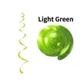 Light green metallic PVC spiral hanging swirls for party decoration, single and double curls - Single Spiral / Light Green