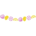 Pink and yellow glitter lemon party banner decorations for summer tropical themes - Style 1 / Pink & Yellow Lemon Style (Y-00394-1)