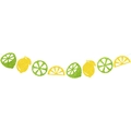 Glittery lemon and lime party banner for summer Hawaiian tropical themed decorations - Style 2 / Yellow & Green Lime Style (Y-00394-2)